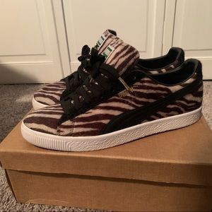 Puma Clyde Suits Zebra Print Size 12